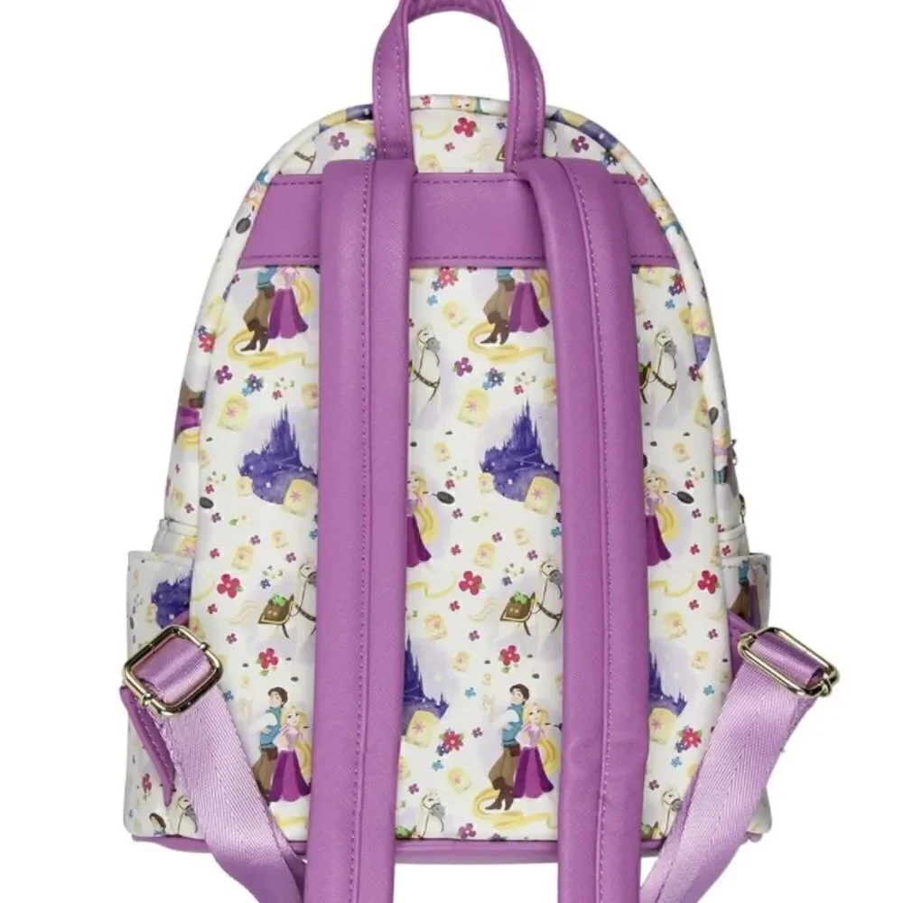 Loungefly Disney Tangled Rapunzel Flynn Ryder And Maximus All-Over Print.